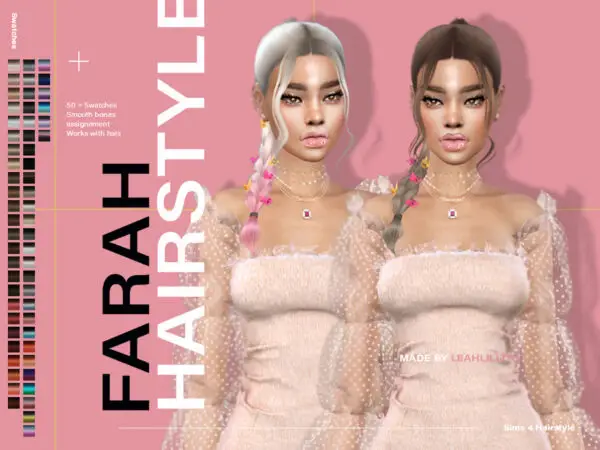 The Sims Resource: Farah Hairstyle by Leah Lillith for Sims 4