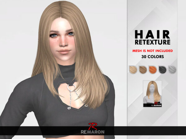 The Sims Resource: Jennie Hair Retextured by remaron for Sims 4