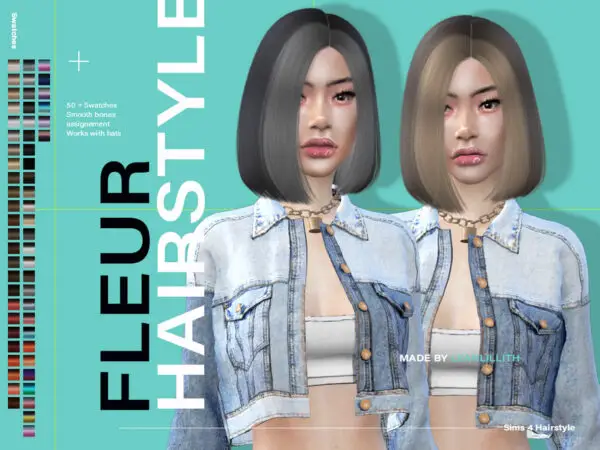 The Sims Resource: Fleur Hair by LeahLillith for Sims 4