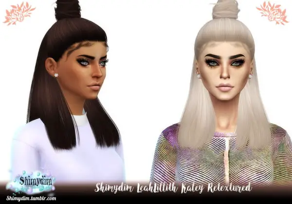 The Sims Resource: LeahLillith`s Kaley Hair Retextured for Sims 4