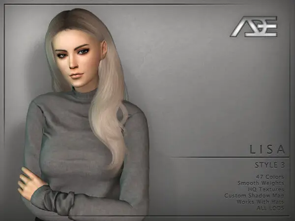 The Sims Resource: Lisa Style 3 Hair by Ade Darma for Sims 4