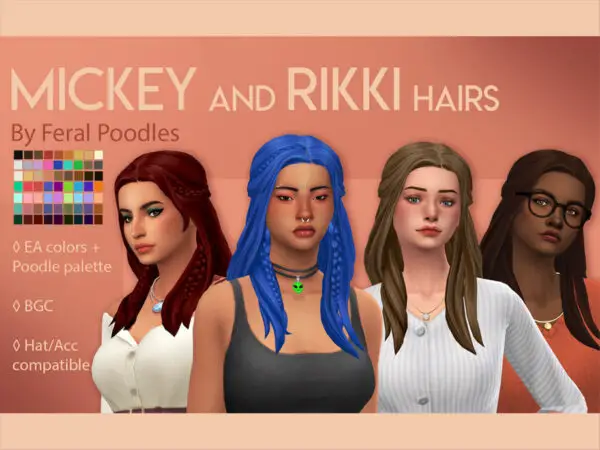 The Sims Resource: Mickey Hair by feralpoodles for Sims 4