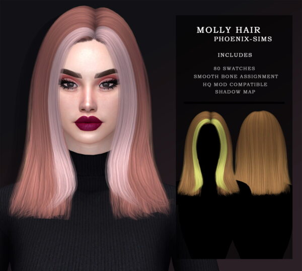 Phoenix Sims: Alessia and Molly Hair for Sims 4