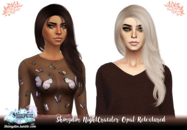 Shimydim: Nightcrawler`s Opal hair retextured for Sims 4