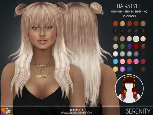 Coupure Electrique: Serenity Hair for Sims 4