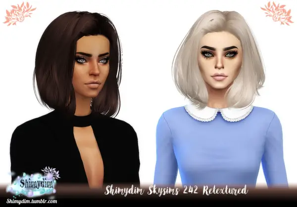 Shimydim: Skysims 242 Hair Retextured for Sims 4