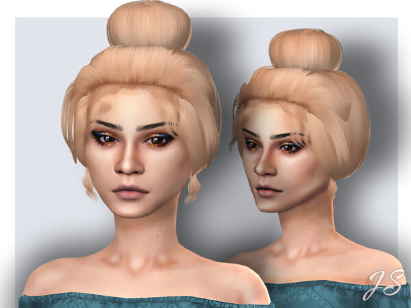 The Sims Resource: Stress Bun Hair by JavaSims for Sims 4