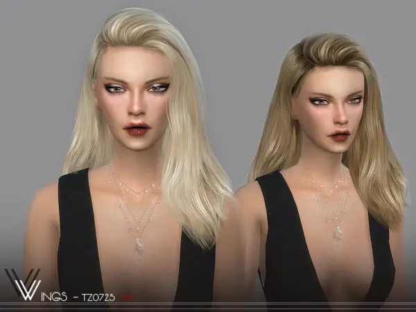 The Sims Resource: WINGS TZ0725 hair for Sims 4