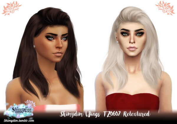 Shimydim: Wings TZ0607 Hair Retexture for Sims 4