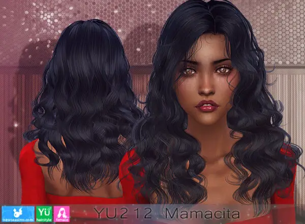 NewSea: YU212 Mamacita Hair for Sims 4