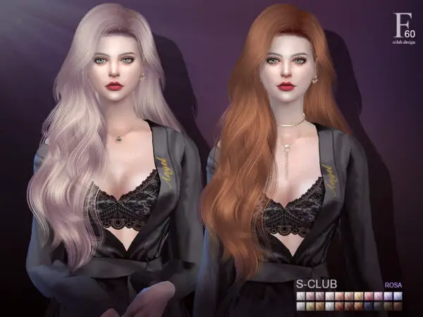 The Sims Resource: Hair Rosa N60 by S Club for Sims 4