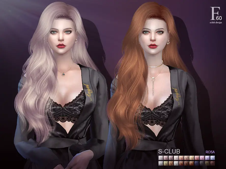 The Sims Resource: Hair Rosa N60 by S-Club ~ Sims 4 Hairs
