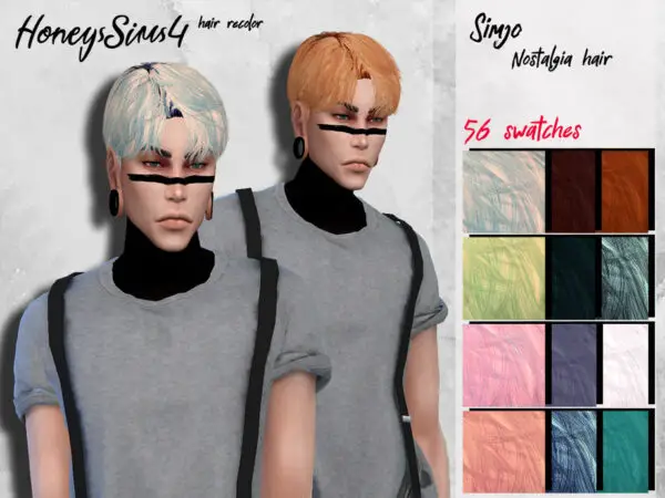 The Sims Resource: Nostalgia Hair recolored by HoneysSims4 for Sims 4