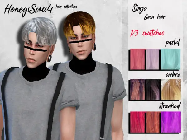 The Sims Resource: Gaon hair retextured by HoneysSims4 for Sims 4