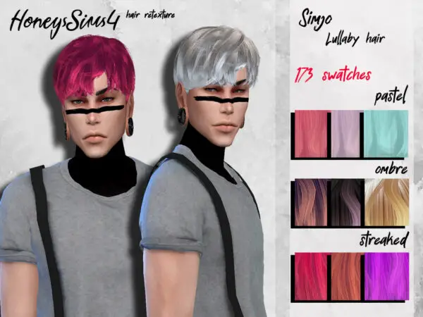 The Sims Resource: KIMSimjo`s Lullaby Hair retextured by HoneysSims4 for Sims 4