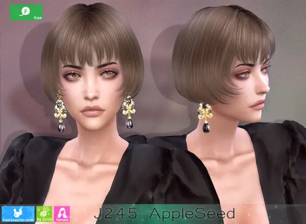 NewSea: J245 Apple Seed Hair for Sims 4