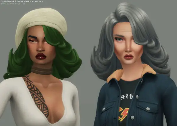 Candy Sims 4: Dolly Hair 2 version for Sims 4