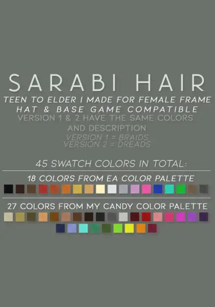 Candy Sims 4: Sarabi and Visor Hair for Sims 4