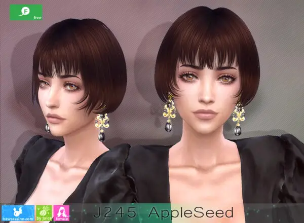 NewSea: J245 Apple Seed Hair for Sims 4