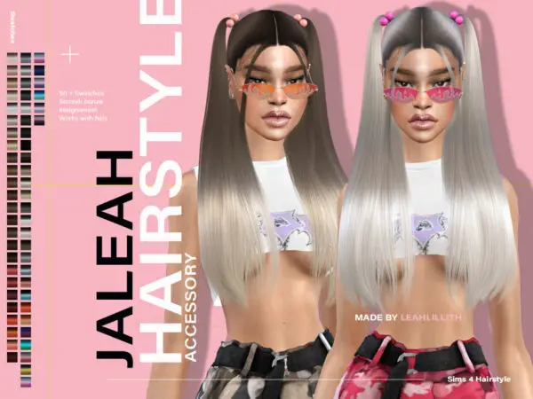 The Sims Resource: Jaleah Hair by LeahLillith for Sims 4