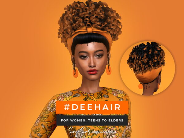 Mod The Sims: Dee Hair by SonyaSimsCC for Sims 4