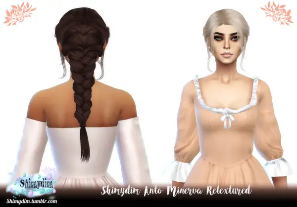 Shimydim: Anto`s Minerva Hair Retextured for Sims 4