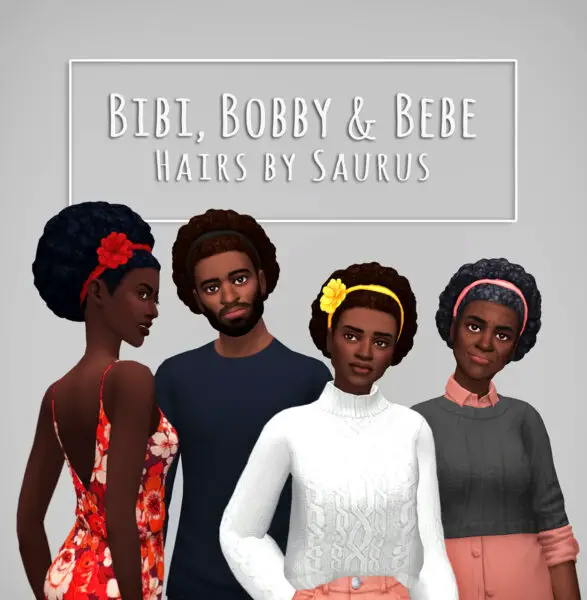 Saurus Sims: Bibidi Bobbydi Bebe hairs for Sims 4
