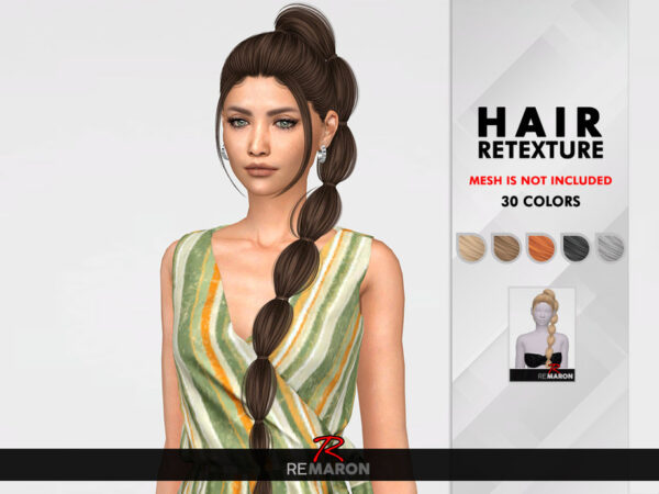 The Sims Resource: Boni Hair Retextured by remaron for Sims 4