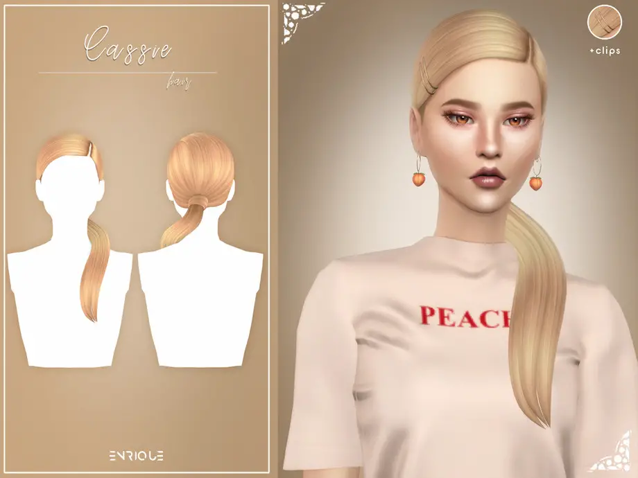 Sims 4 Cassie Hair CC