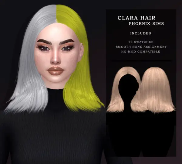 Phoenix Sims: Nessa, Clara and Aveline Hair for Sims 4