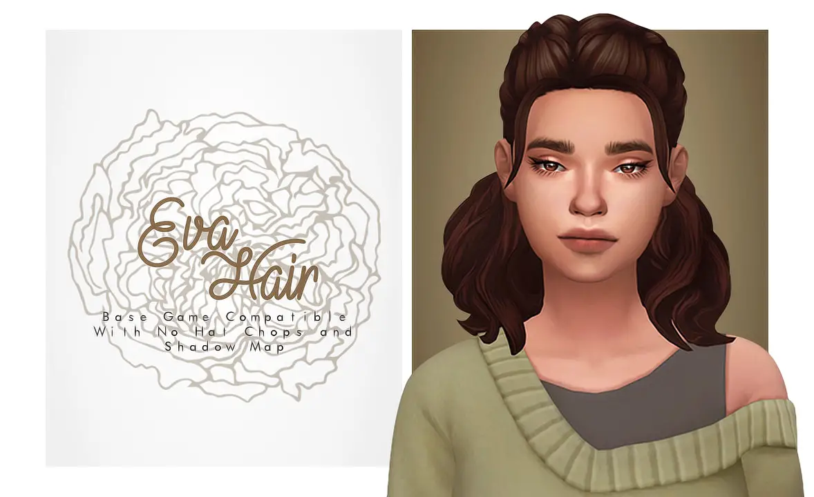Isjao: Eva Hair - Sims 4 Hairs