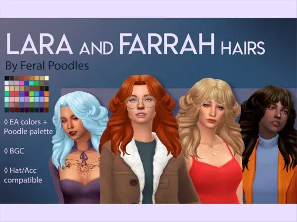 The Sims Resource: Farrah Hair by feralpoodles for Sims 4