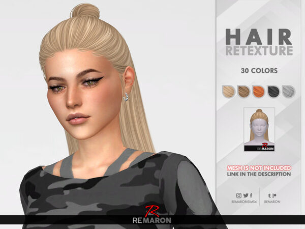 The Sims Resource: NightCrawler`s Frosting Hair Retextured by remaron for Sims 4