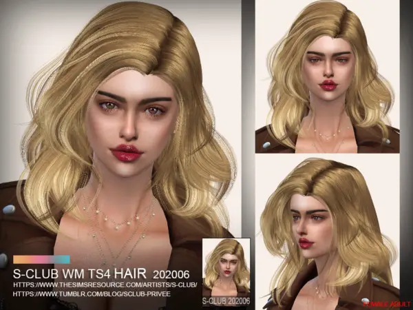 The Sims Resource: Hair 202006 by S Club for Sims 4