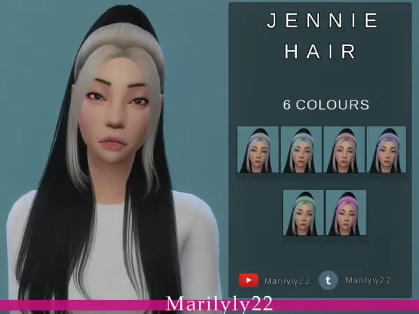 The Sims Resource: Jennie Hair by Marilyly22 for Sims 4