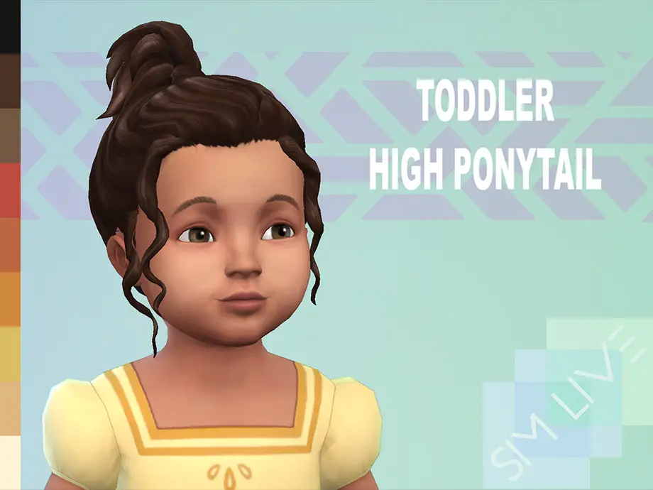 The Sims Resource High Ponytail For Toddler By Kikisimlive Sims 4 Hairs