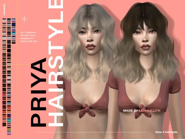 The Sims Resource: Priya Hairstyle by LeahLillith for Sims 4