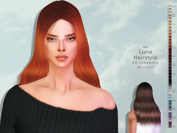 The Sims Resource: Luna Hairstyle by DarkNighTt for Sims 4