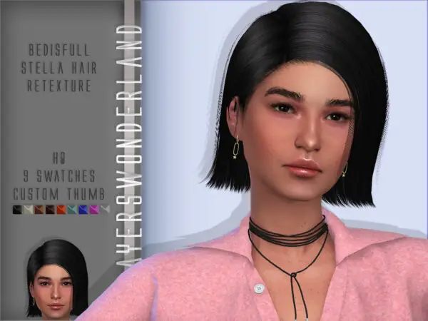 The Sims Resource: Magpiesan`s Stella Hair Retextured by PlayersWonderland for Sims 4