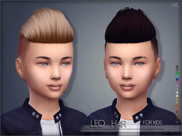 The Sims Resource: Leo Hair Kids by Mathcope for Sims 4
