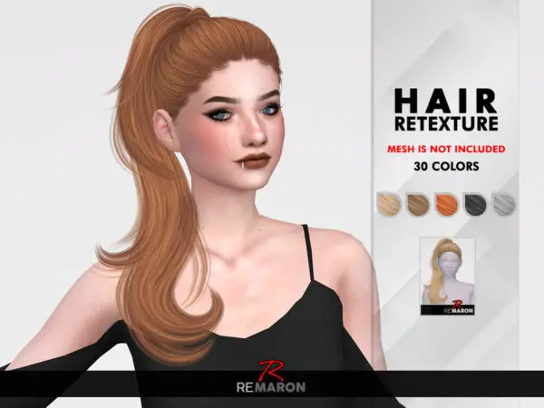 The Sims Resource: Nightcrawler`s Mia Hair Retextured by remaron for Sims 4