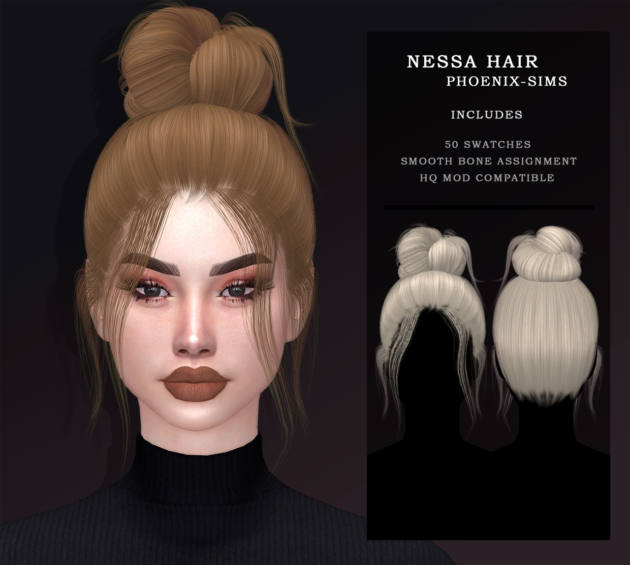 Phoenix Sims: Nessa, Clara and Aveline Hair - Sims 4 Hairs