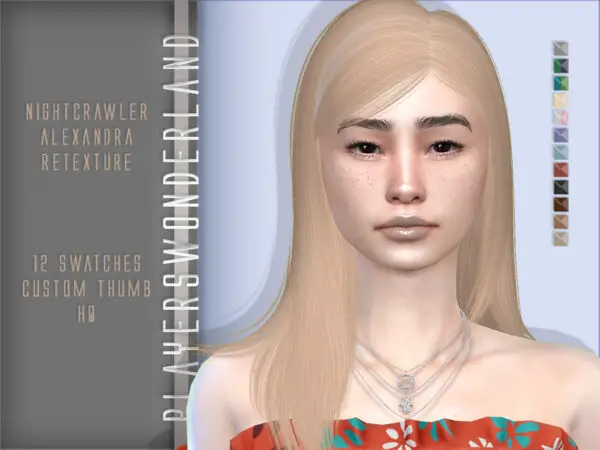 The Sims Resource: Nightcrawler`s Alexandra Hair Retextured by PlayersWonderland for Sims 4