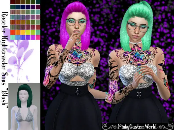 The Sims Resource: Nightcrawler`s Blush hair recolored for Sims 4