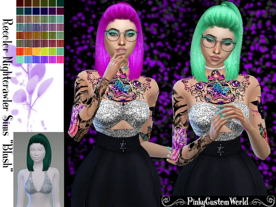 The Sims Resource: Nightcrawler`s Blush hair recolored - Sims 4 Hairs