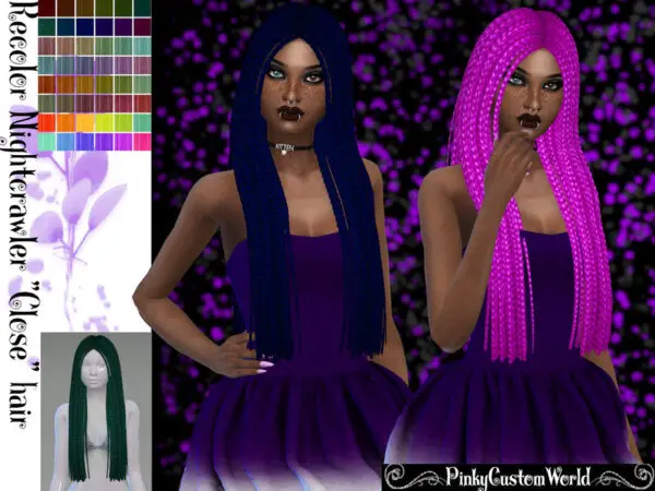 The Sims Resource: Nightcrawlers Close hair recolored by PinkyCustomWorld for Sims 4