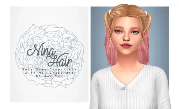 Isjao: Nina Hair for Sims 4