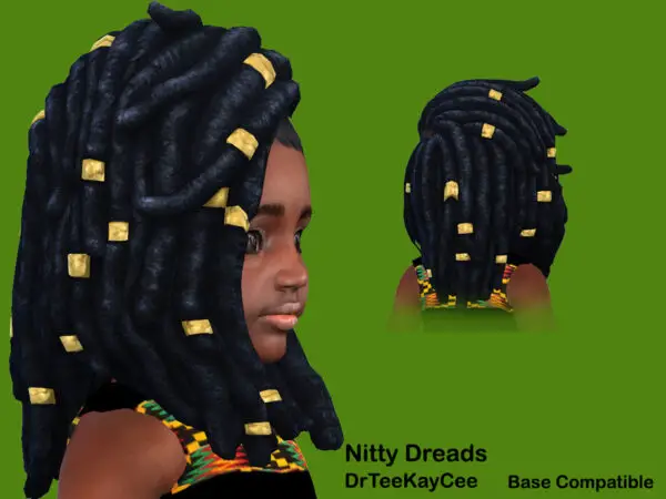 The Sims Resource: Nitty Dreads hair by drteekaycee for Sims 4