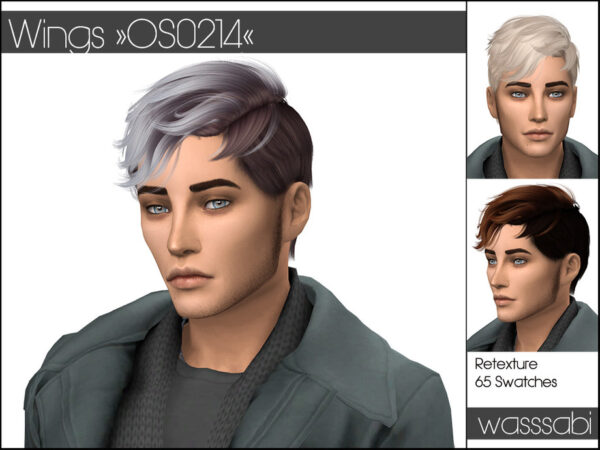 The Sims Resource: Wings OS 0214 hair retextured by wasssabi for Sims 4