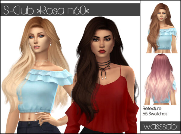 Wasssabi Sims: S Club`s Rosa N60 hair retextured for Sims 4